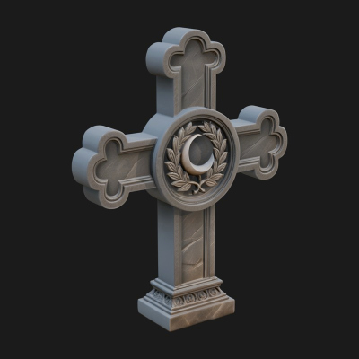 Carved Relief Wall Cross Design 375 3D Print Model