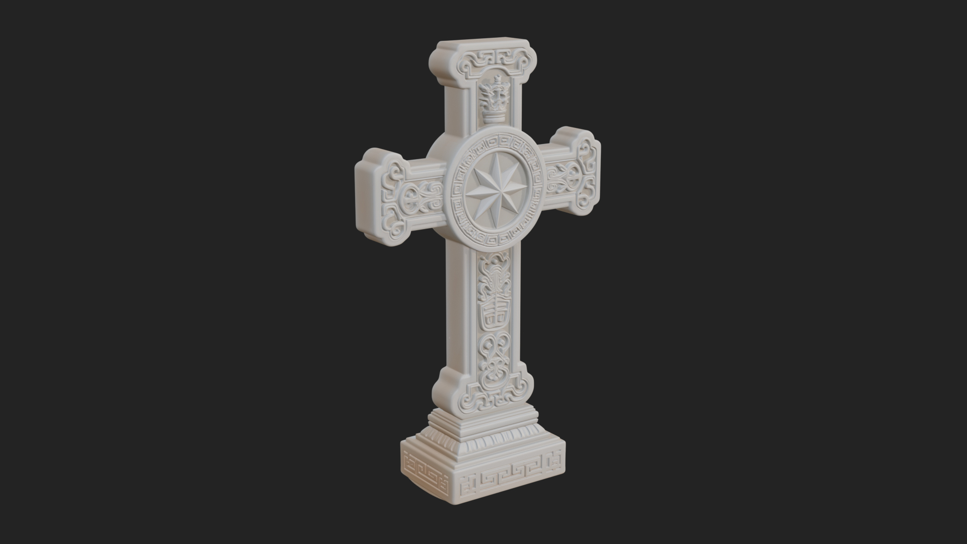 Carved Relief Wall Cross Design 377 3D Print Model 3D Model
