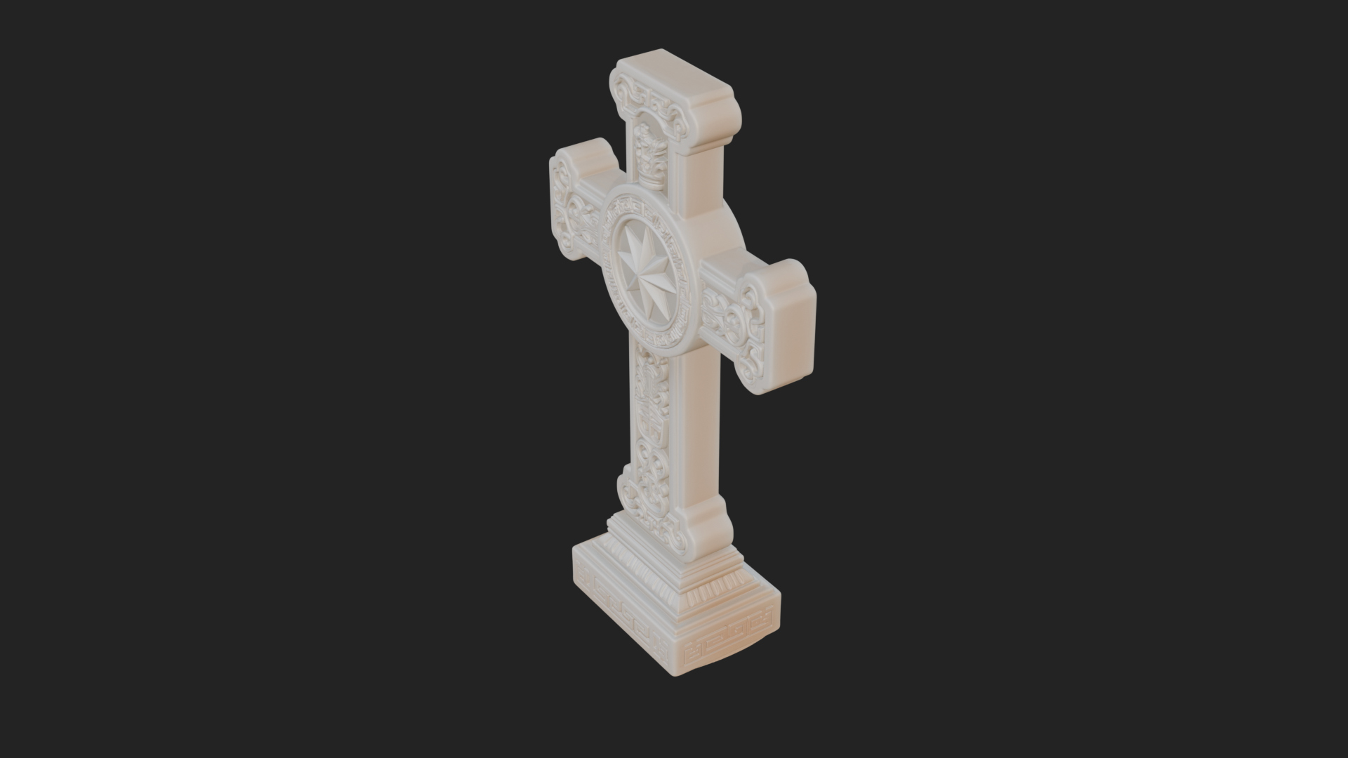 Carved Relief Wall Cross Design 377 3D Print Model 3D Model