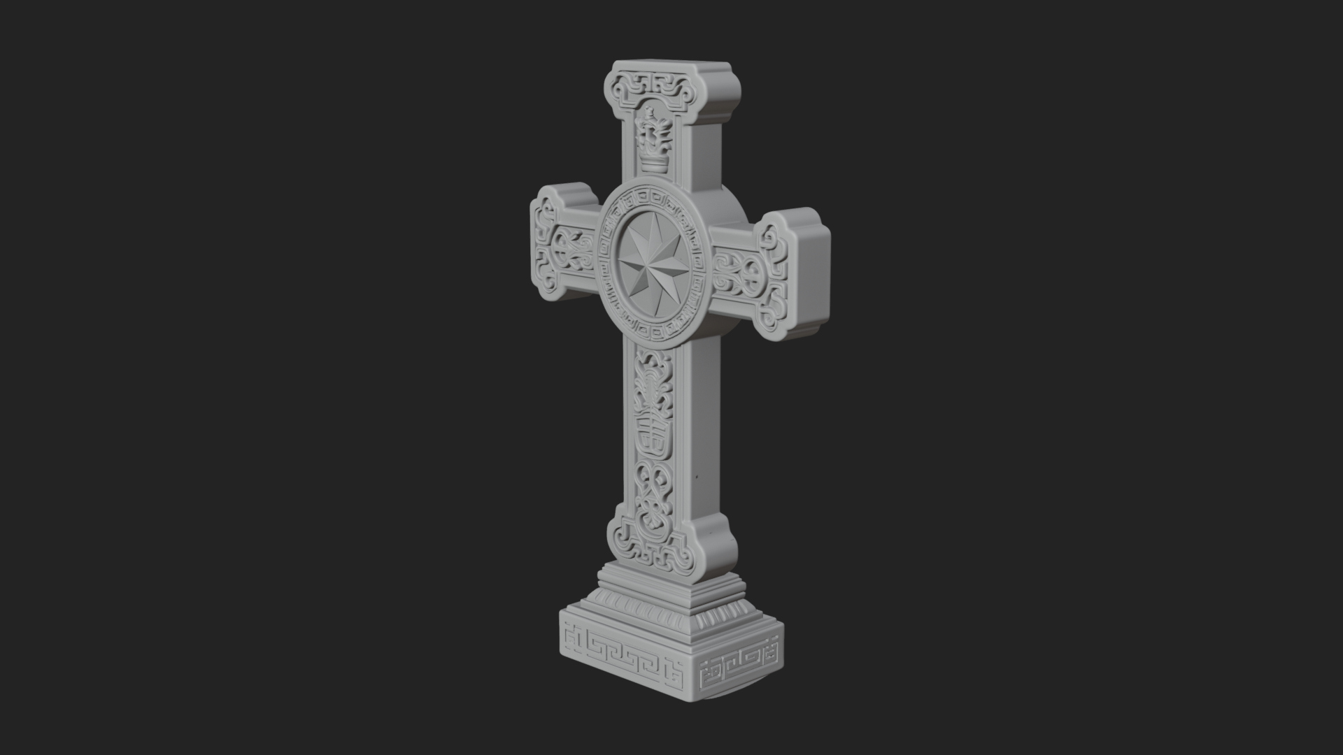 Carved Relief Wall Cross Design 377 3D Print Model 3D Model