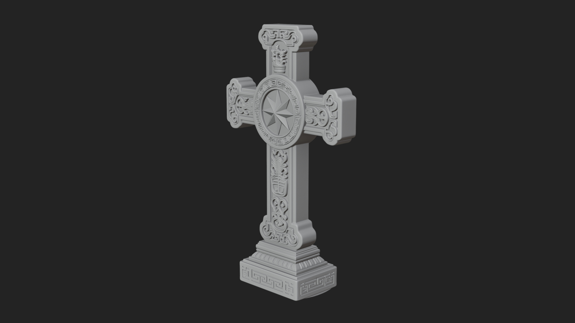 Carved Relief Wall Cross Design 377 3D Print Model 3D Model