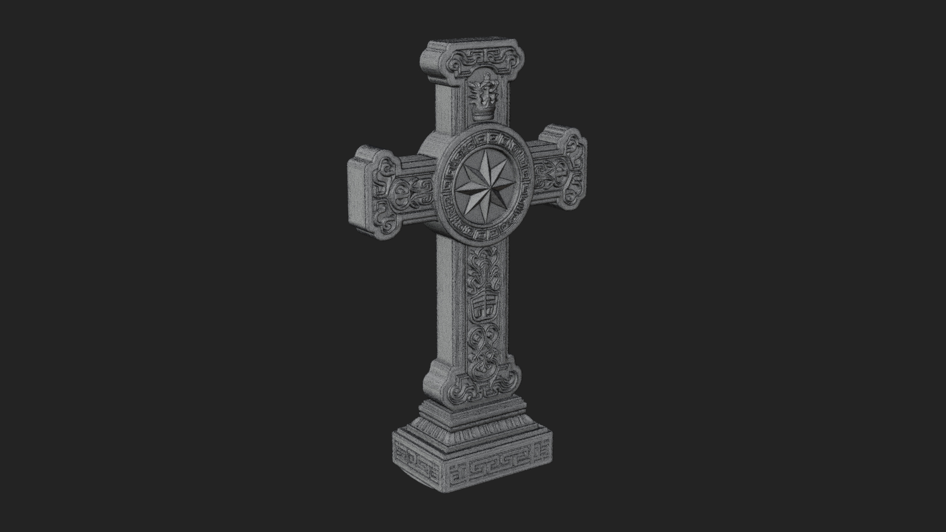 Carved Relief Wall Cross Design 377 3D Print Model 3D Model