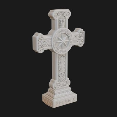 Carved Relief Wall Cross Design 377 3D Print Model