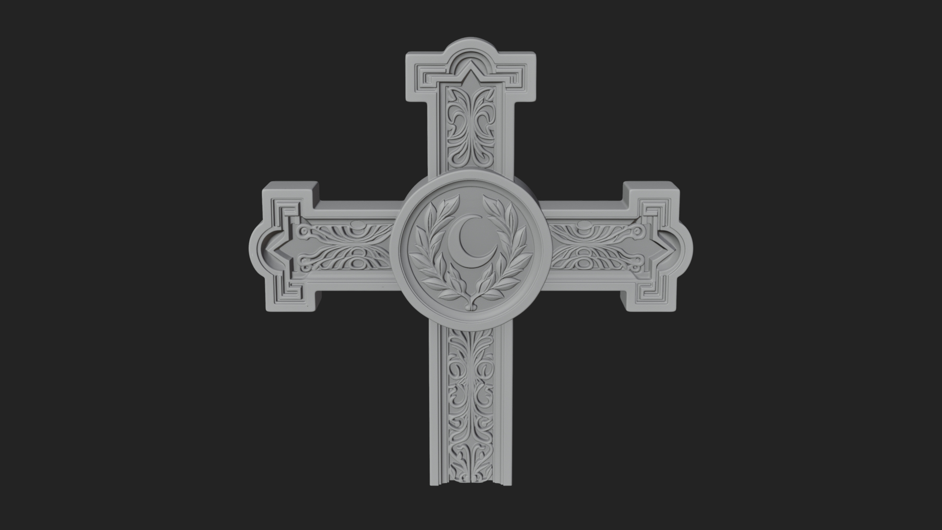 Carved Relief Wall Cross Design 378 3D Print Model 3D Model