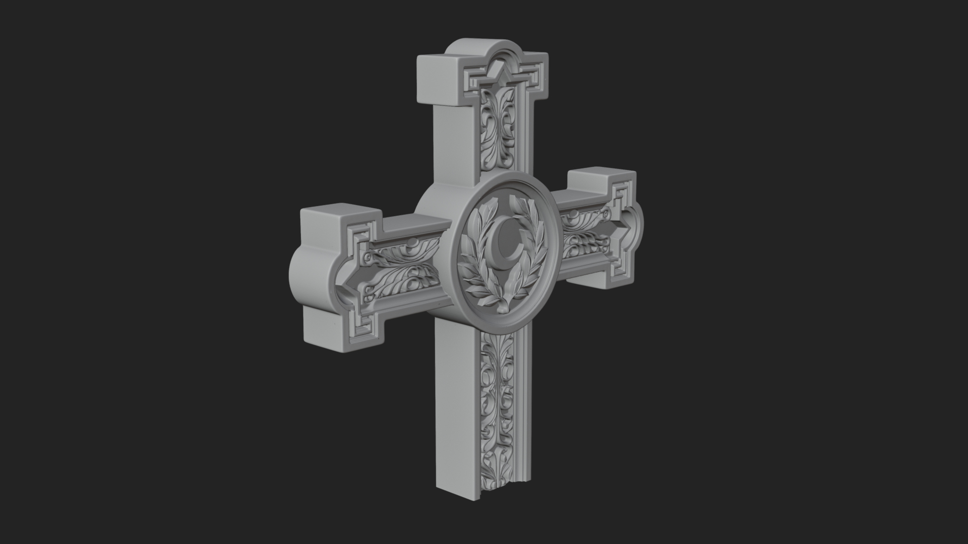Carved Relief Wall Cross Design 378 3D Print Model 3D Model