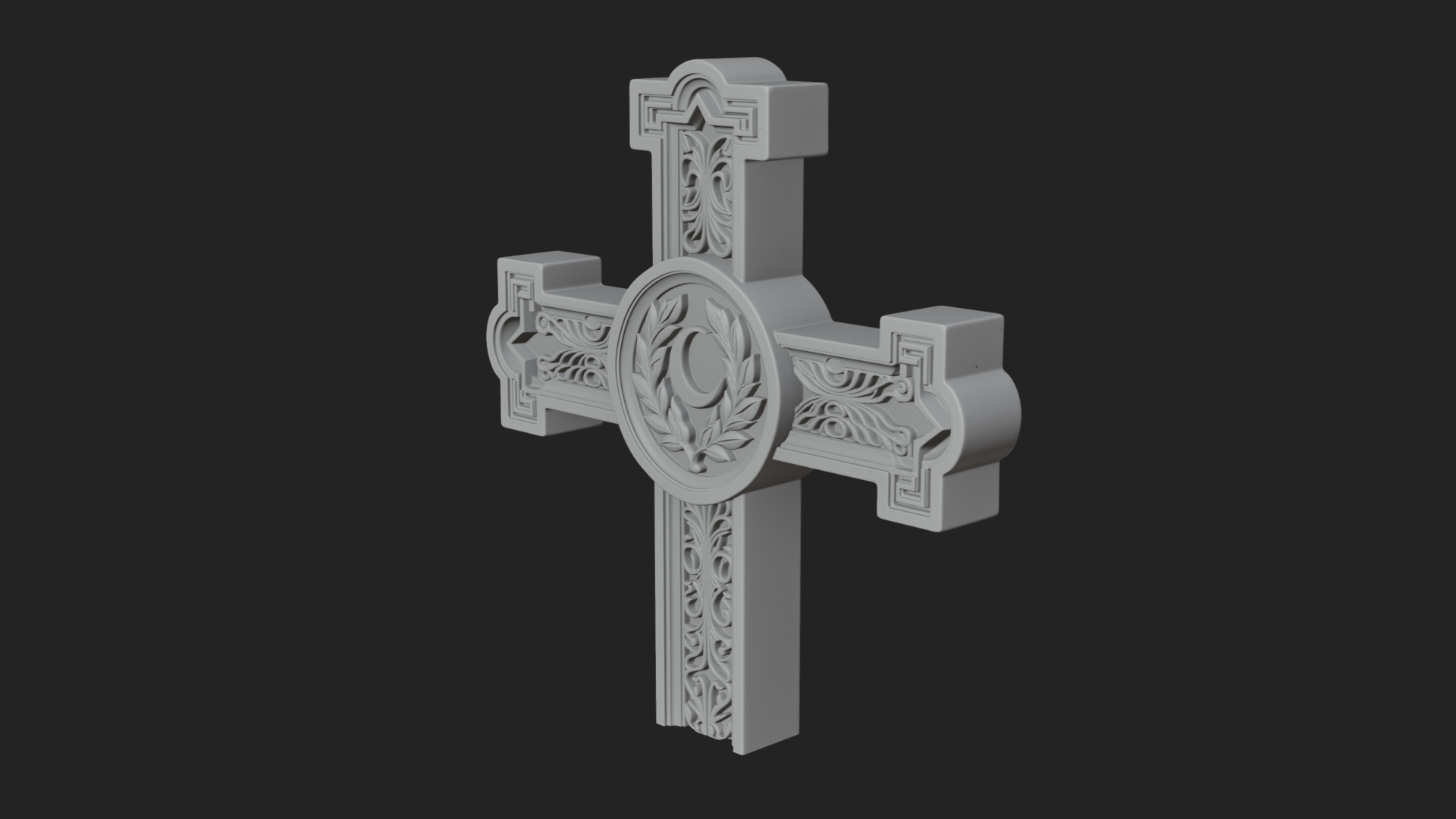 Carved Relief Wall Cross Design 378 3D Print Model 3D Model