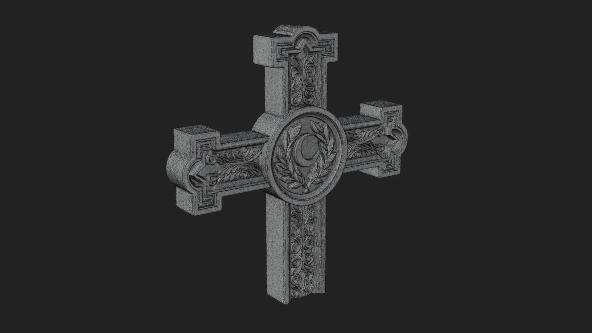 Carved Relief Wall Cross Design 378 3D Print Model 3D Model