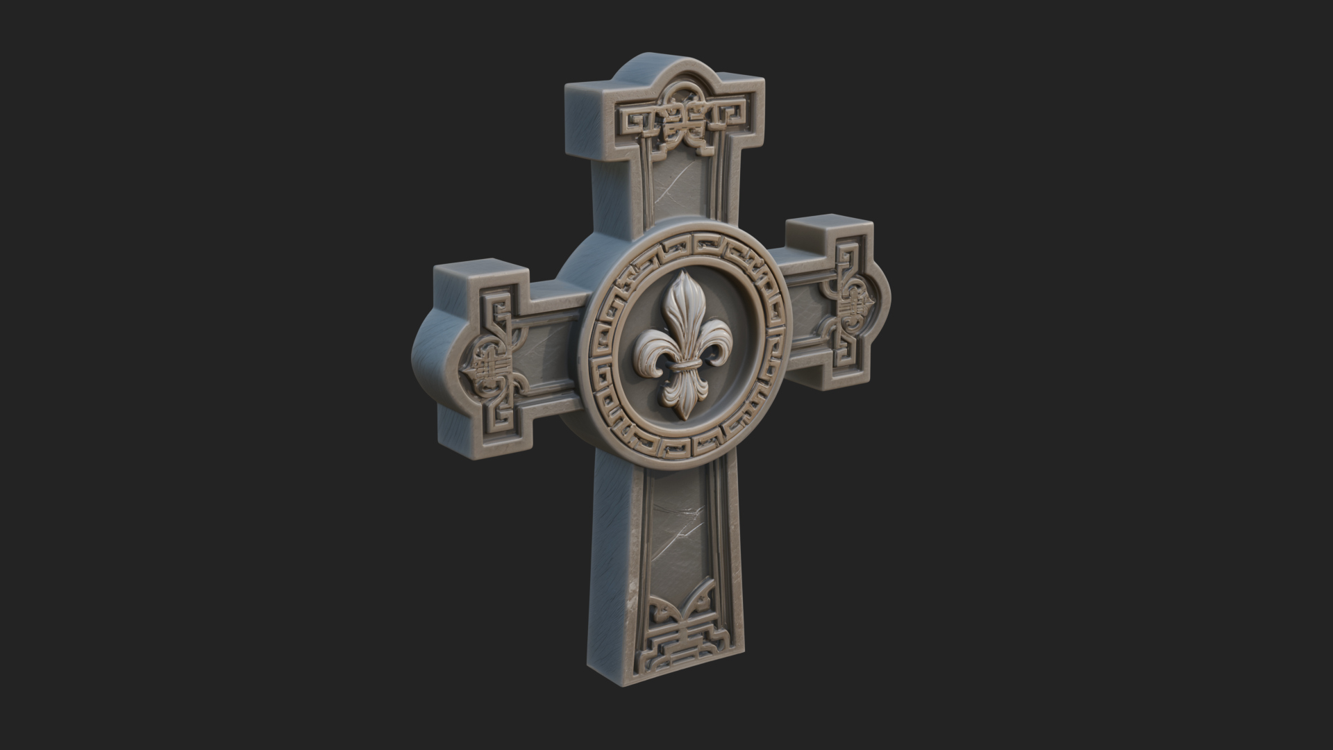 Carved Relief Wall Cross Design 379 3D Print Model 3D Model