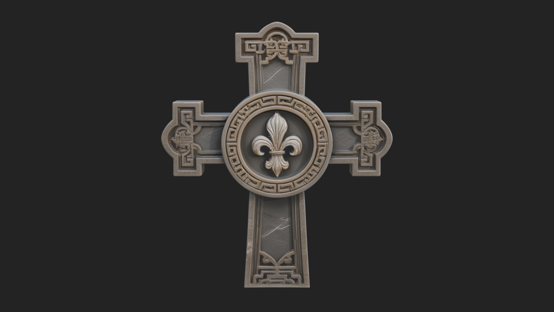 Carved Relief Wall Cross Design 379 3D Print Model 3D Model