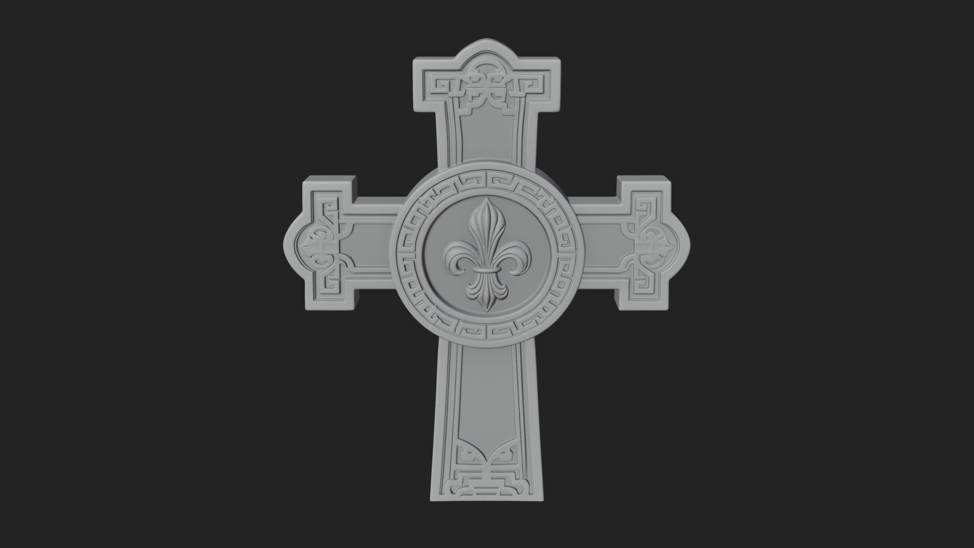 Carved Relief Wall Cross Design 379 3D Print Model 3D Model