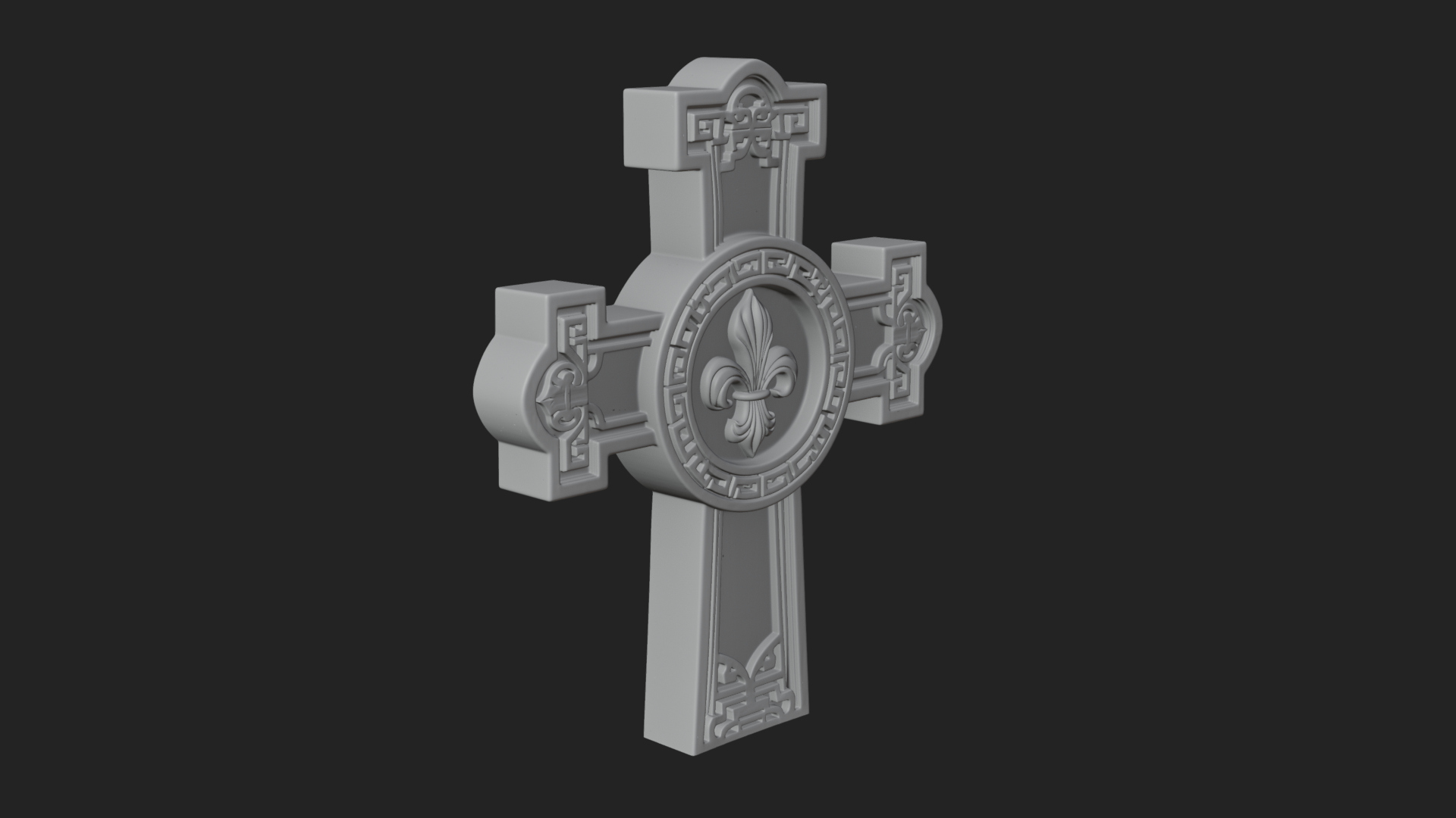 Carved Relief Wall Cross Design 379 3D Print Model 3D Model