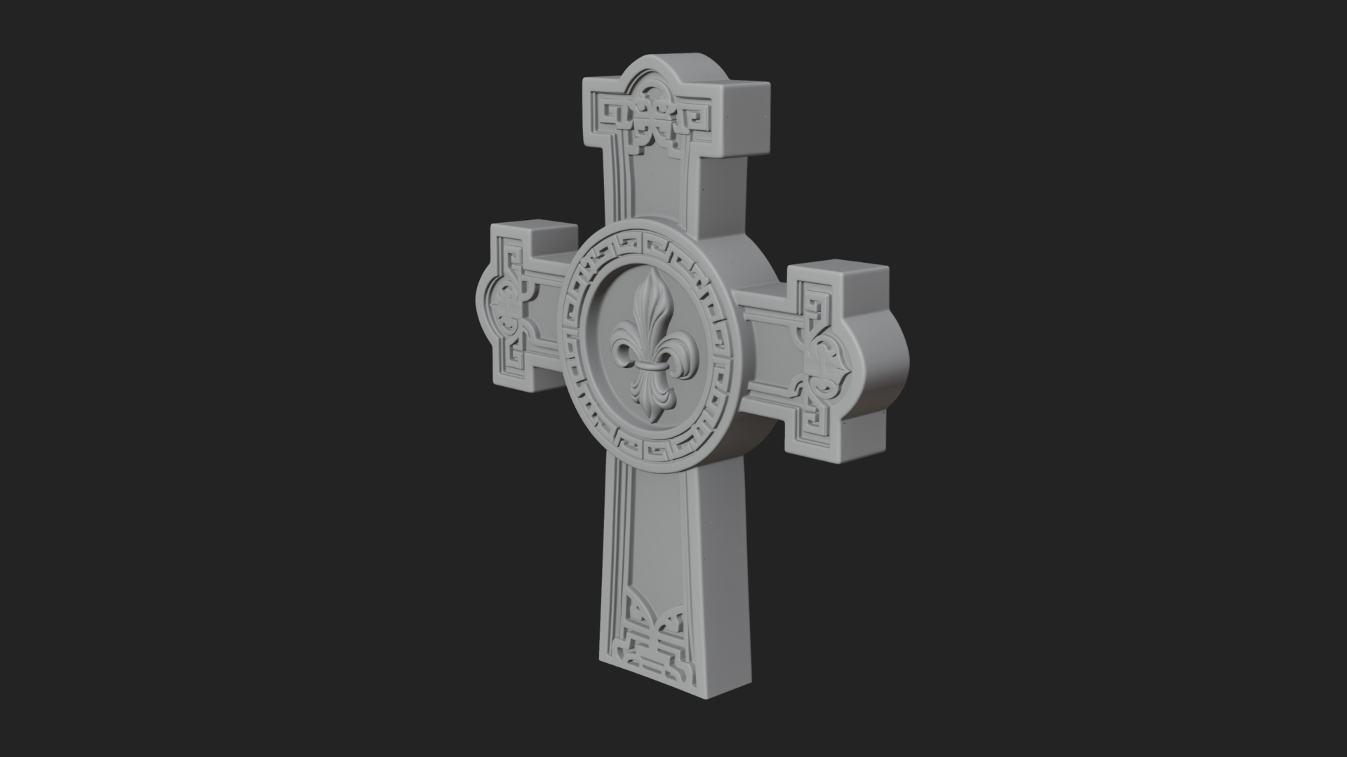 Carved Relief Wall Cross Design 379 3D Print Model 3D Model