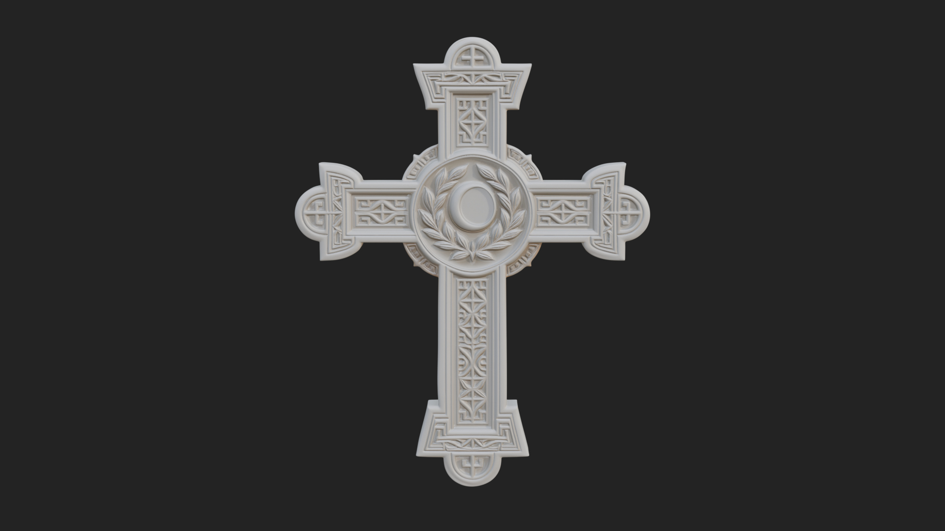 Carved Relief Wall Cross Design 38 3D Print Model 3D Model