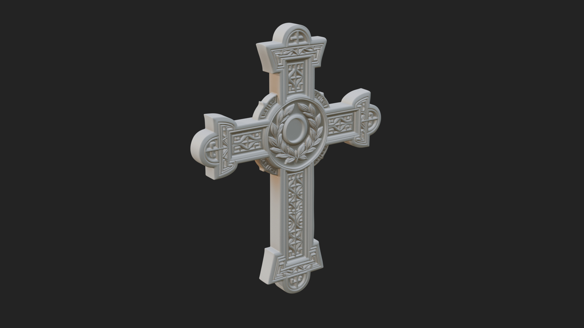 Carved Relief Wall Cross Design 38 3D Print Model 3D Model