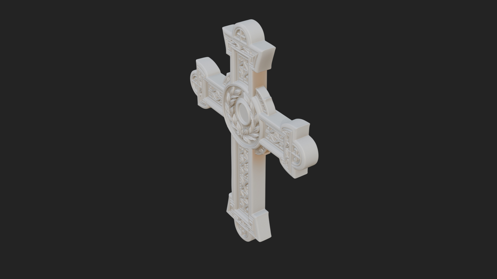 Carved Relief Wall Cross Design 38 3D Print Model 3D Model