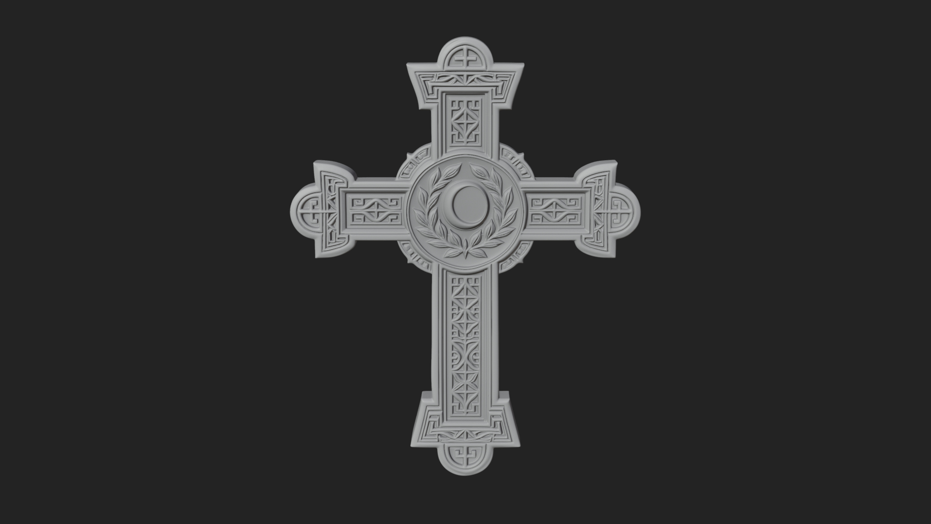 Carved Relief Wall Cross Design 38 3D Print Model 3D Model