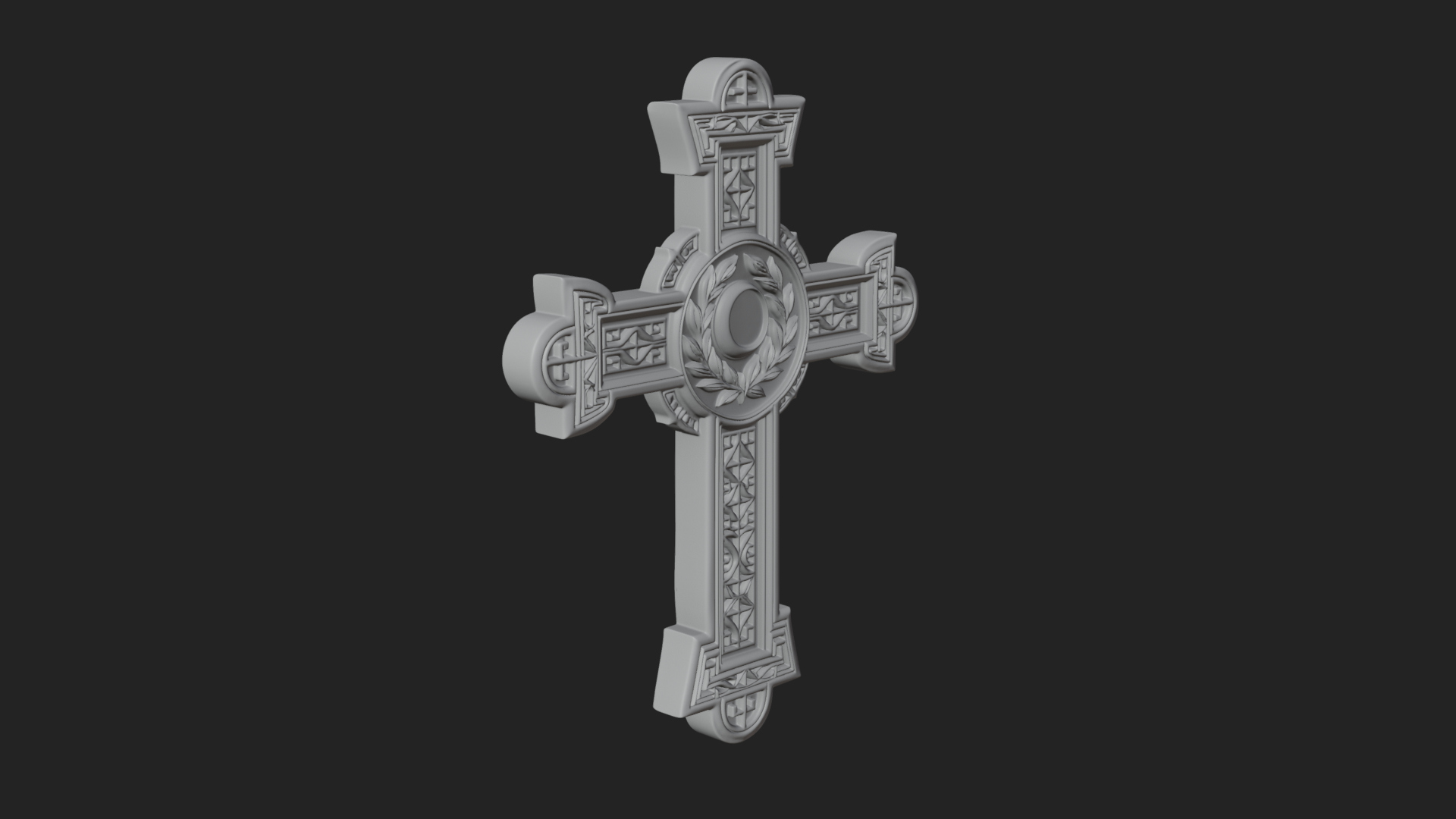 Carved Relief Wall Cross Design 38 3D Print Model 3D Model