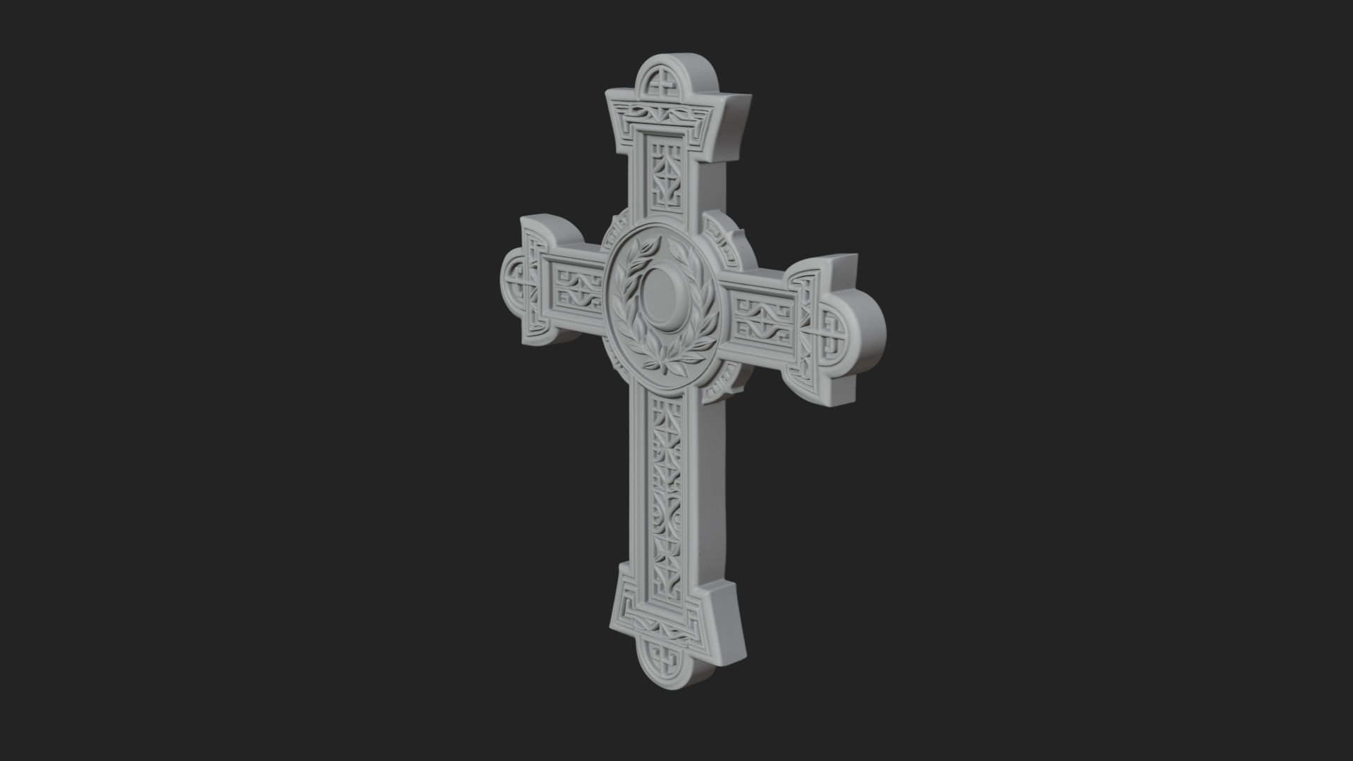 Carved Relief Wall Cross Design 38 3D Print Model 3D Model