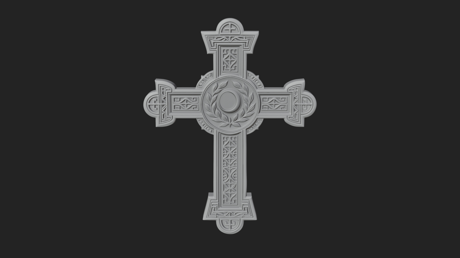 Carved Relief Wall Cross Design 38 3D Print Model 3D Model