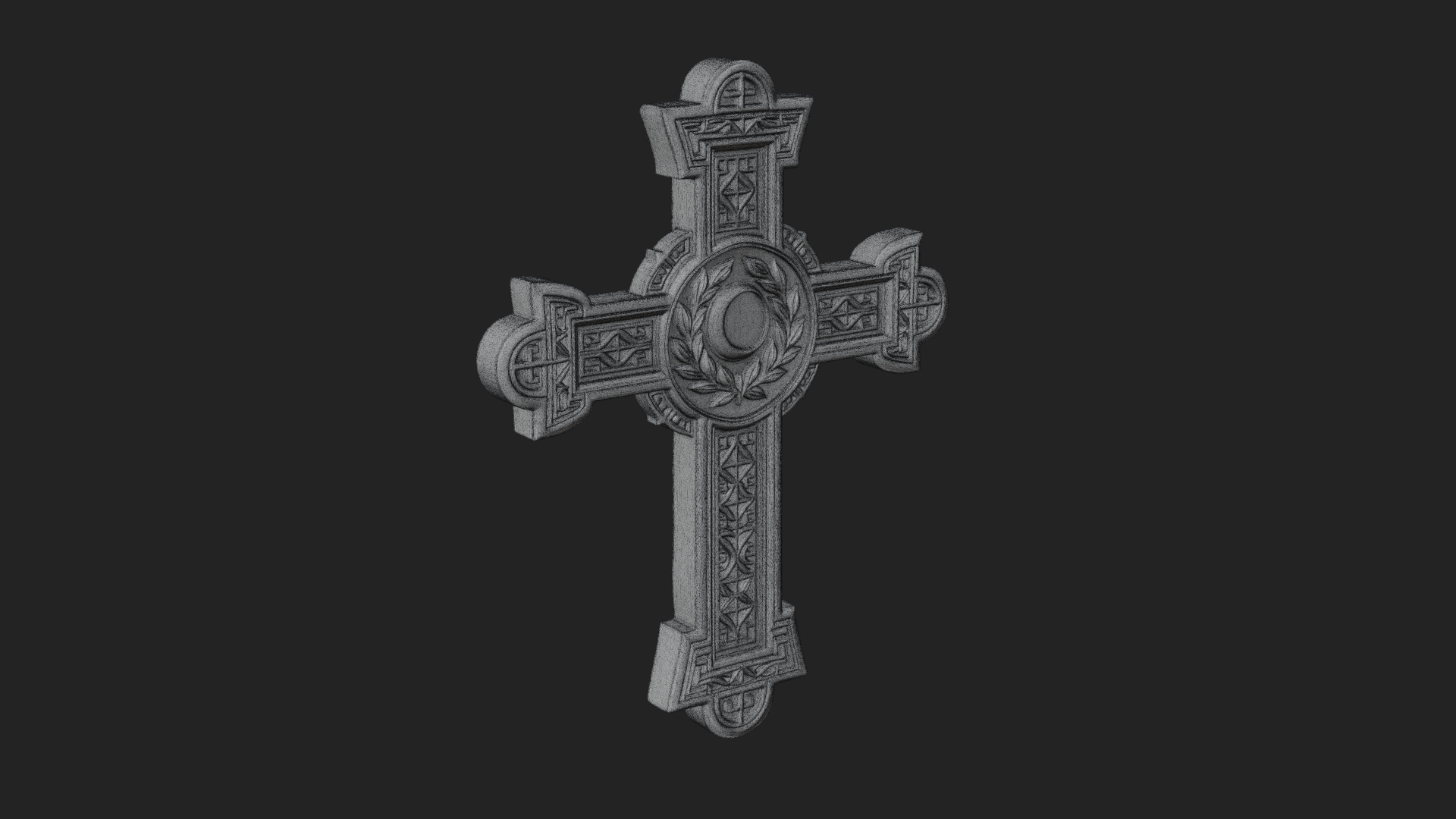 Carved Relief Wall Cross Design 38 3D Print Model 3D Model