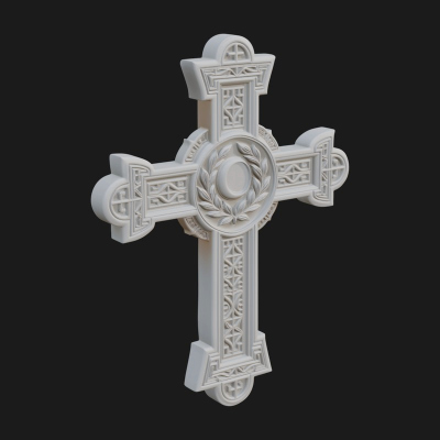 Carved Relief Wall Cross Design 38 3D Print Model