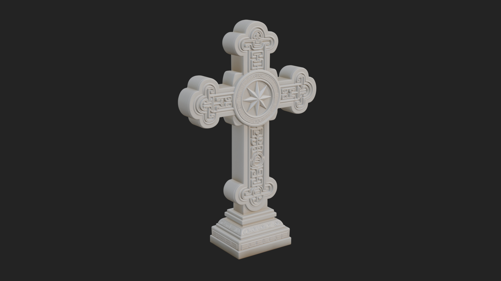 Carved Relief Wall Cross Design 380 3D Print Model 3D Model
