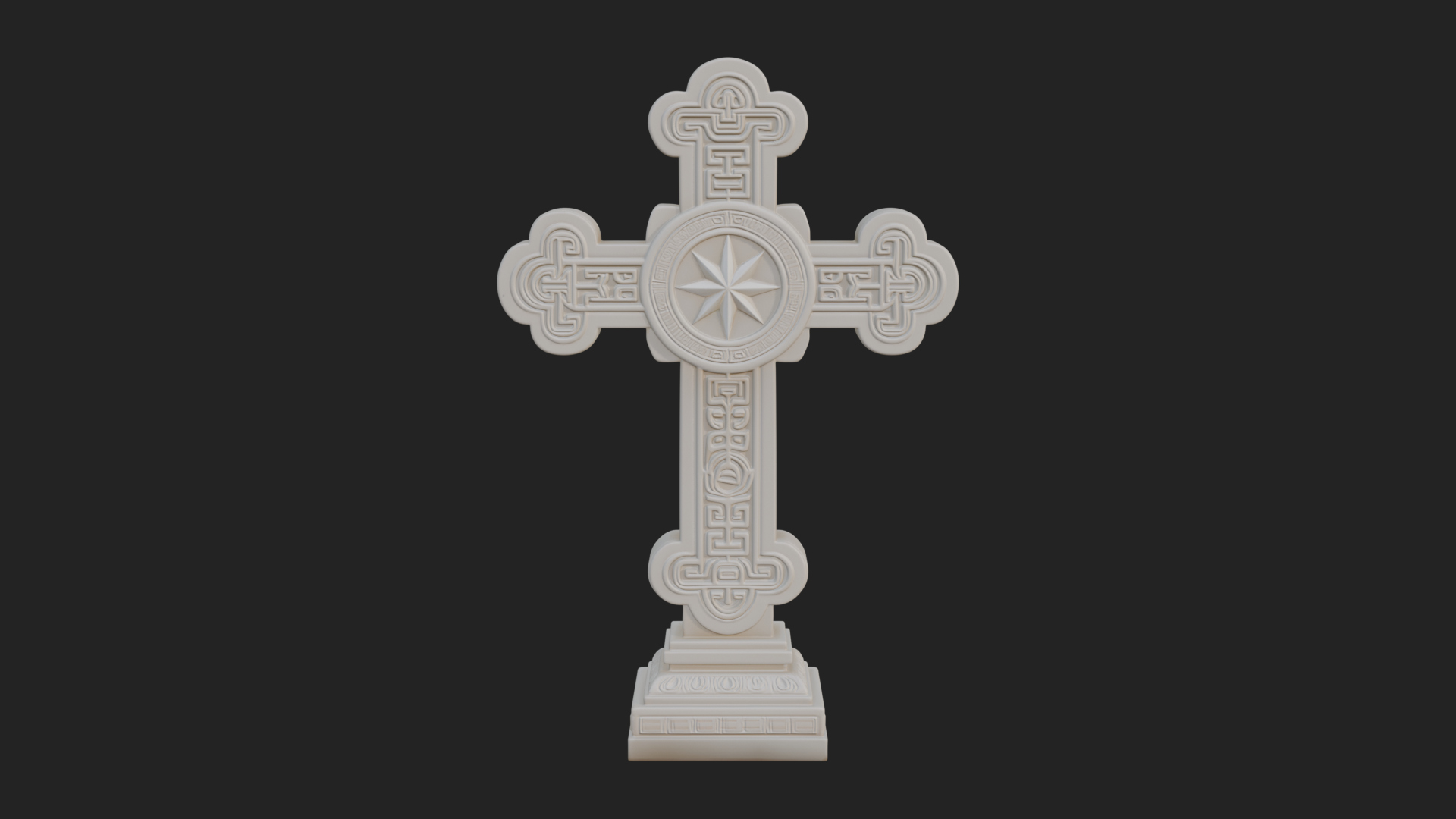 Carved Relief Wall Cross Design 380 3D Print Model 3D Model