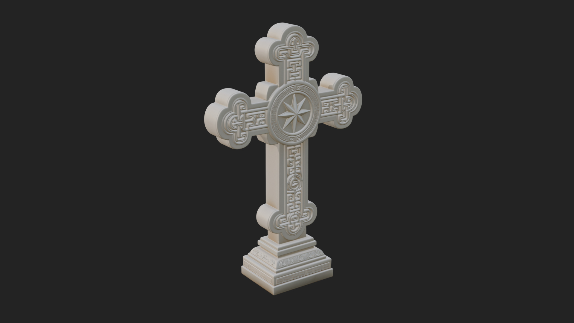 Carved Relief Wall Cross Design 380 3D Print Model 3D Model