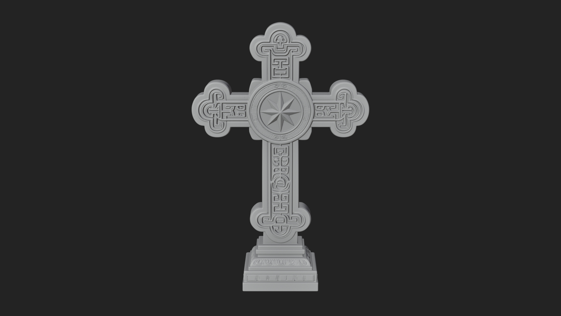 Carved Relief Wall Cross Design 380 3D Print Model 3D Model