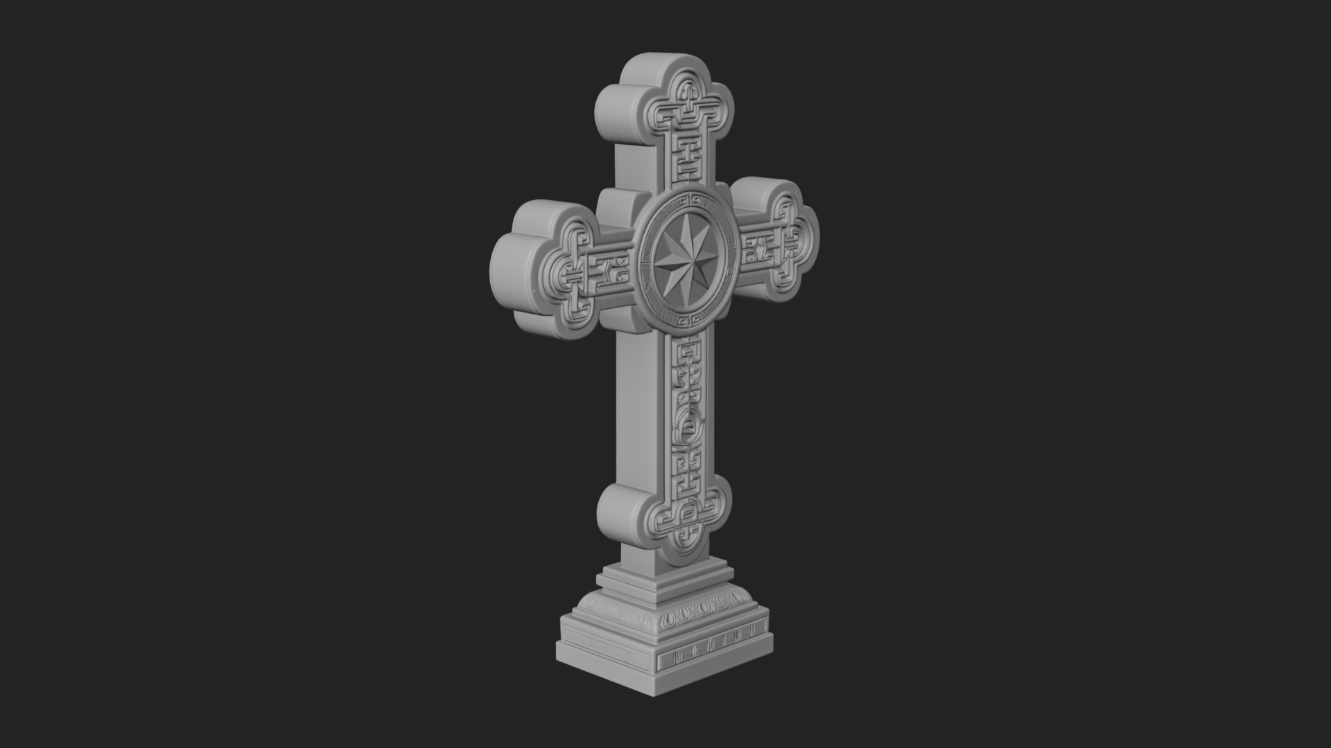 Carved Relief Wall Cross Design 380 3D Print Model 3D Model