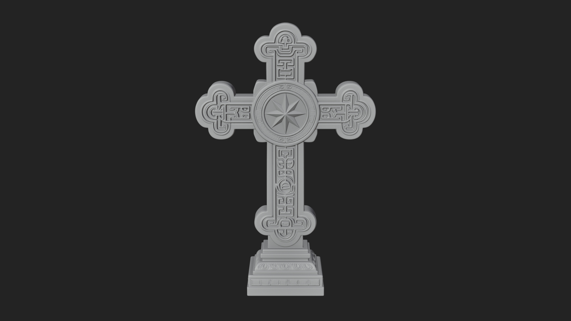 Carved Relief Wall Cross Design 380 3D Print Model 3D Model