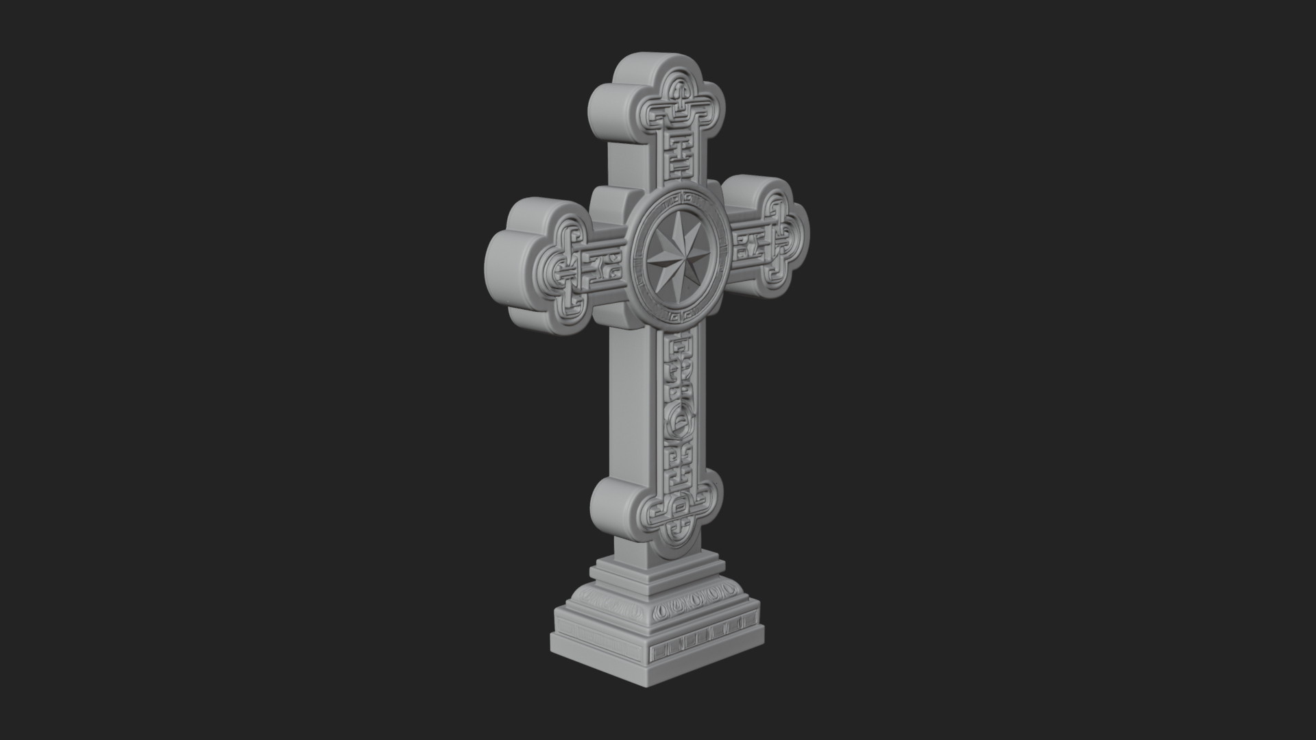 Carved Relief Wall Cross Design 380 3D Print Model 3D Model