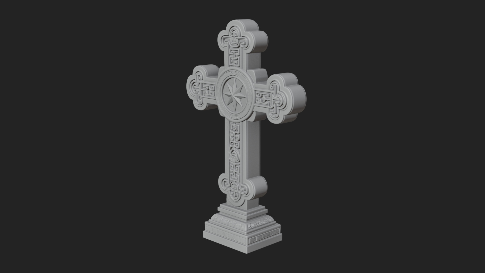 Carved Relief Wall Cross Design 380 3D Print Model 3D Model