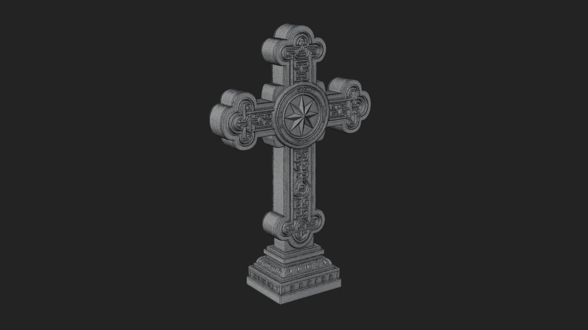 Carved Relief Wall Cross Design 380 3D Print Model 3D Model