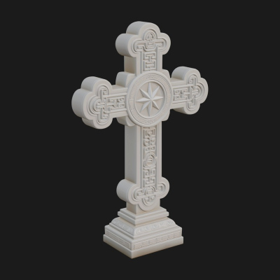 Carved Relief Wall Cross Design 380 3D Print Model