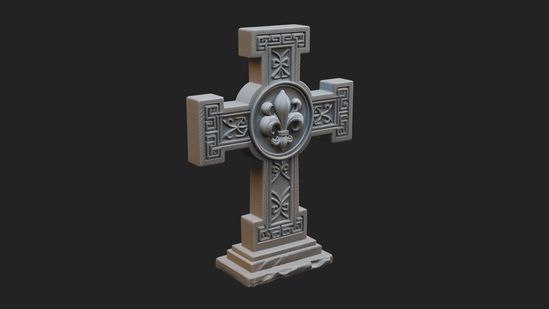 Carved Relief Wall Cross Design 381 3D Print Model 3D Model