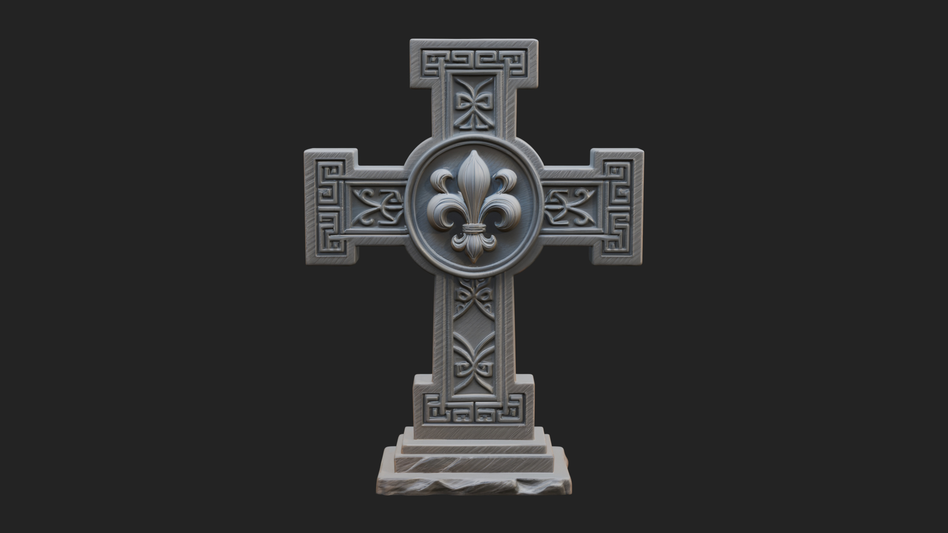 Carved Relief Wall Cross Design 381 3D Print Model 3D Model