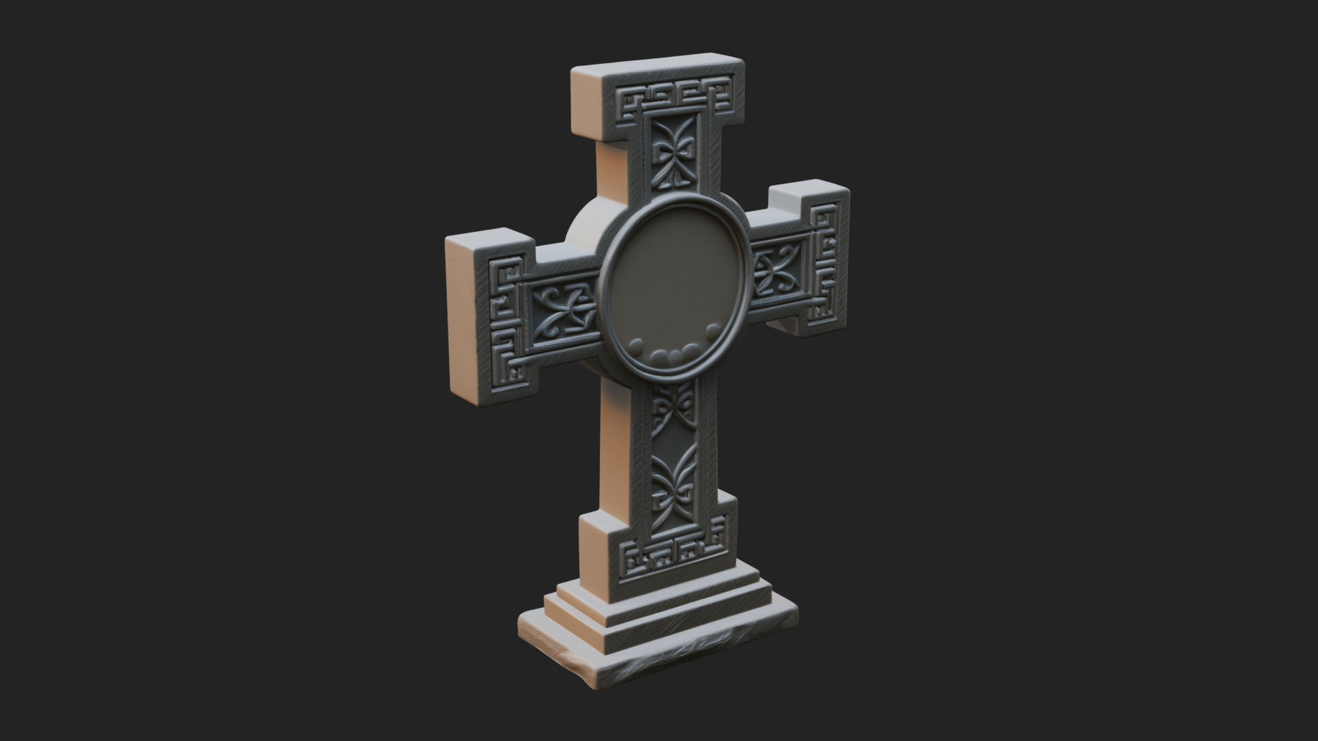 Carved Relief Wall Cross Design 381 3D Print Model 3D Model