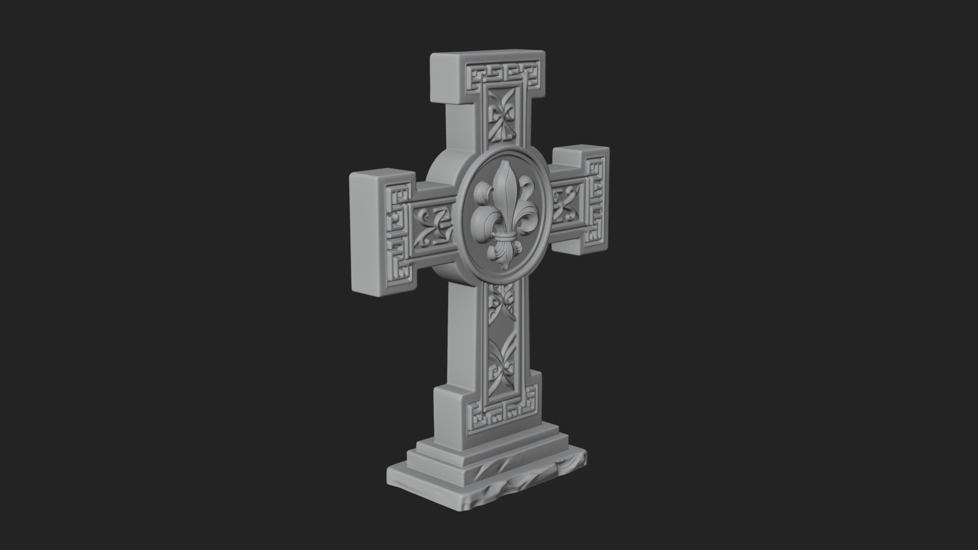 Carved Relief Wall Cross Design 381 3D Print Model 3D Model