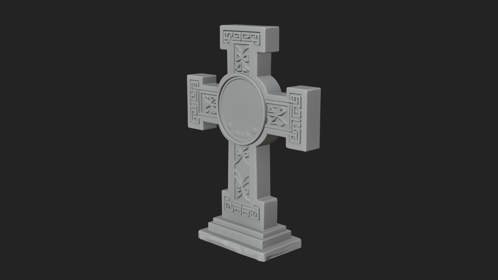 Carved Relief Wall Cross Design 381 3D Print Model 3D Model