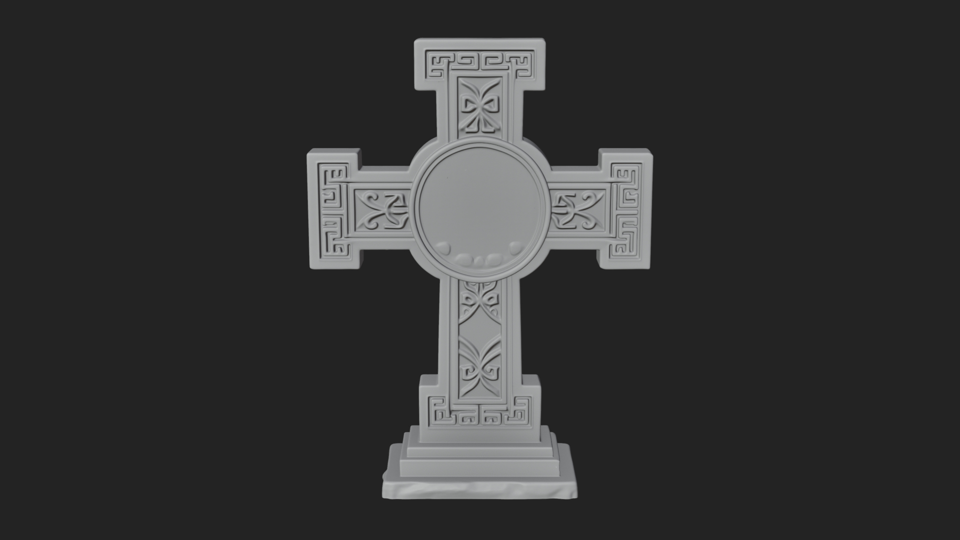 Carved Relief Wall Cross Design 381 3D Print Model 3D Model