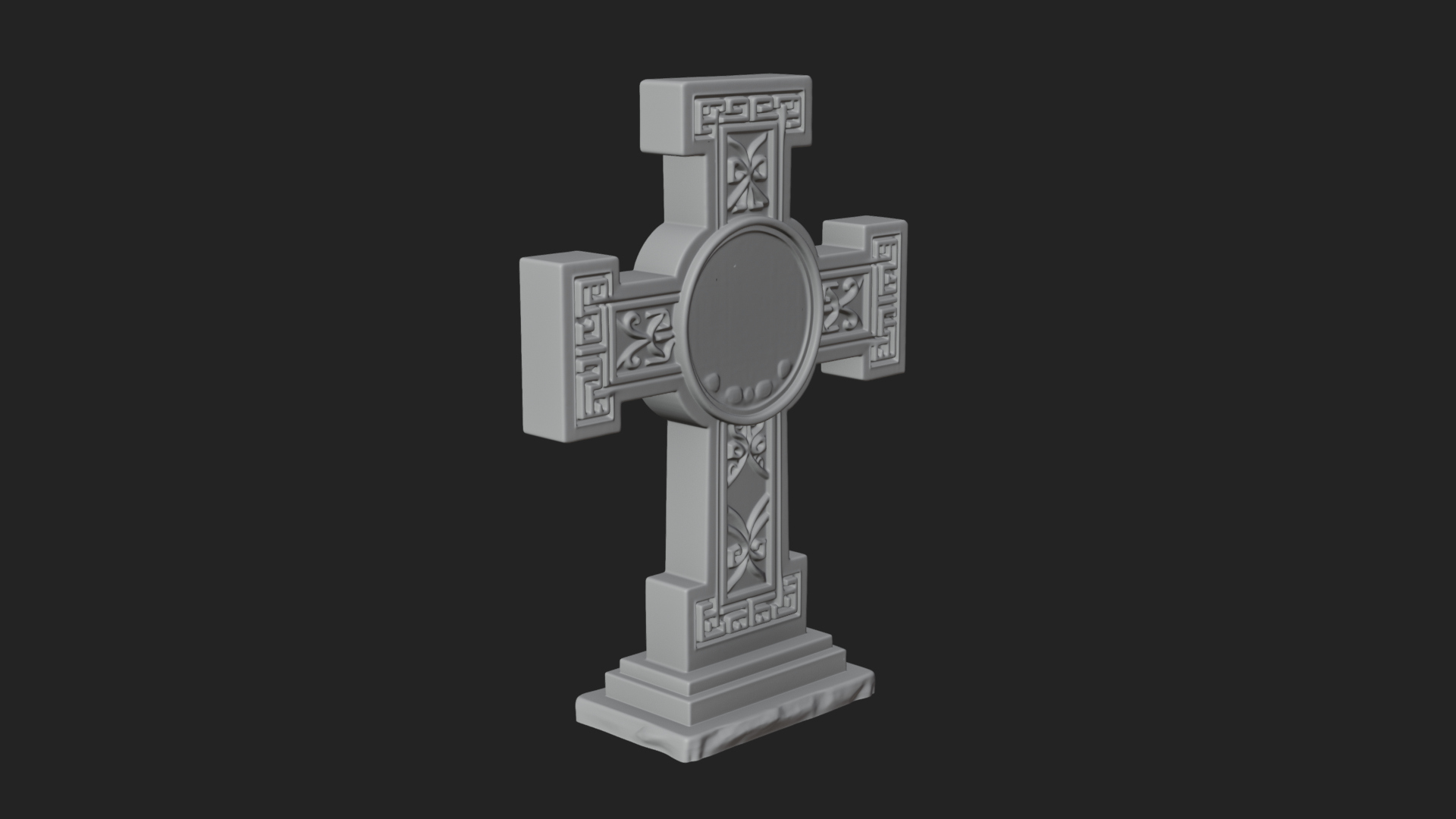 Carved Relief Wall Cross Design 381 3D Print Model 3D Model