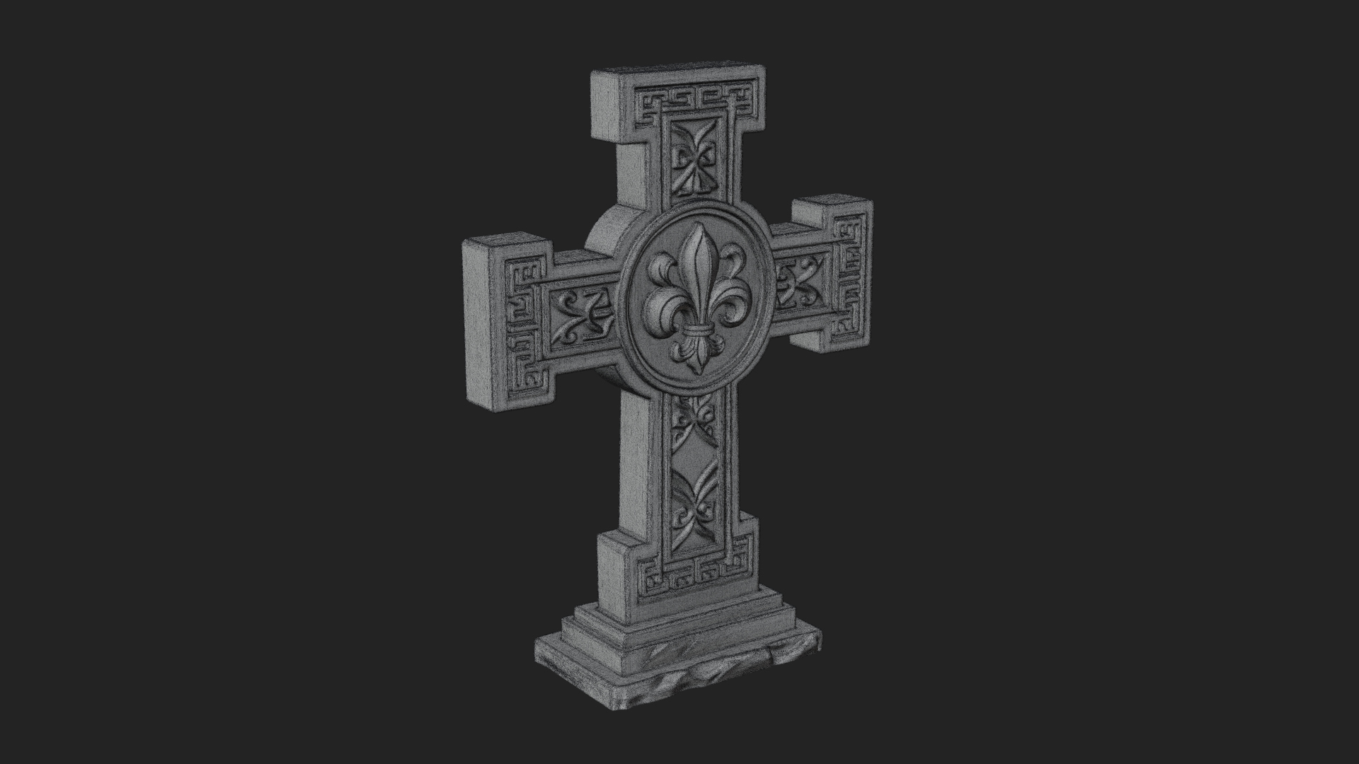 Carved Relief Wall Cross Design 381 3D Print Model 3D Model