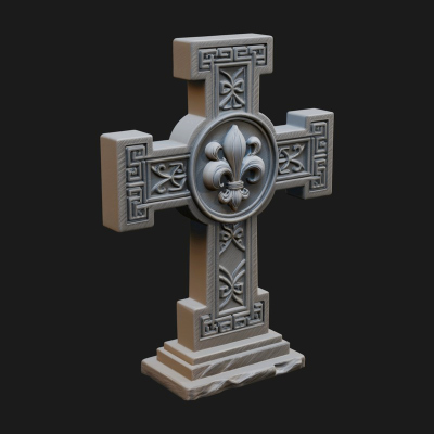 Carved Relief Wall Cross Design 381 3D Print Model