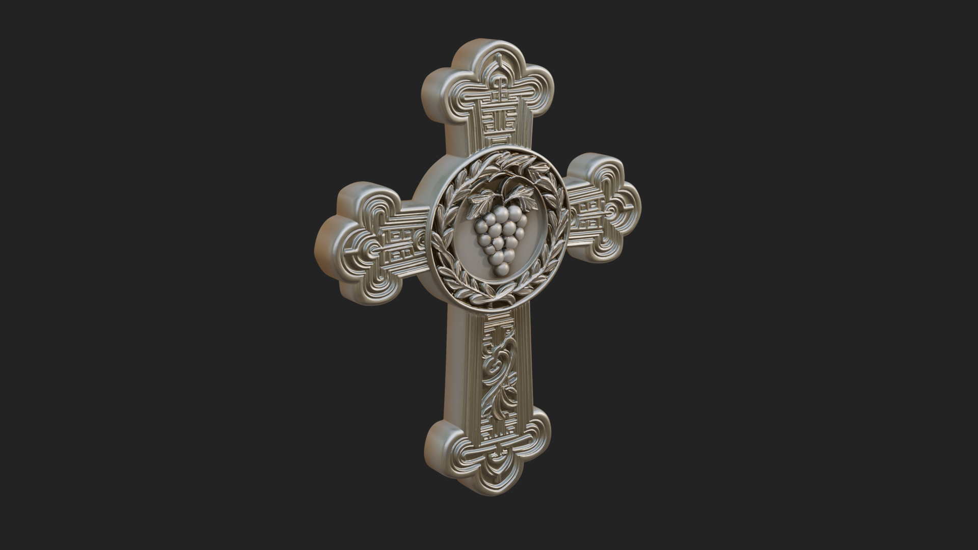 Carved Relief Wall Cross Design 382 3D Print Model 3D Model