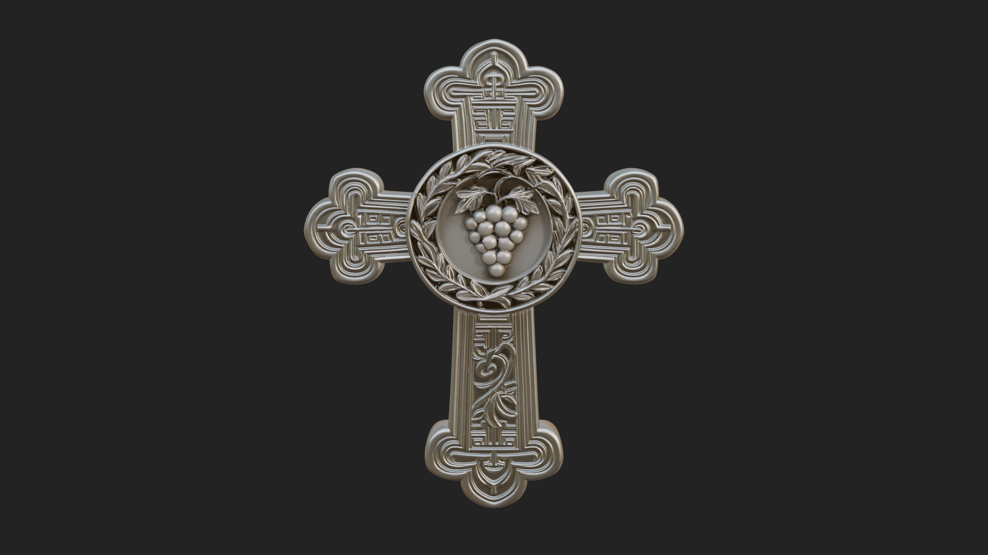 Carved Relief Wall Cross Design 382 3D Print Model 3D Model
