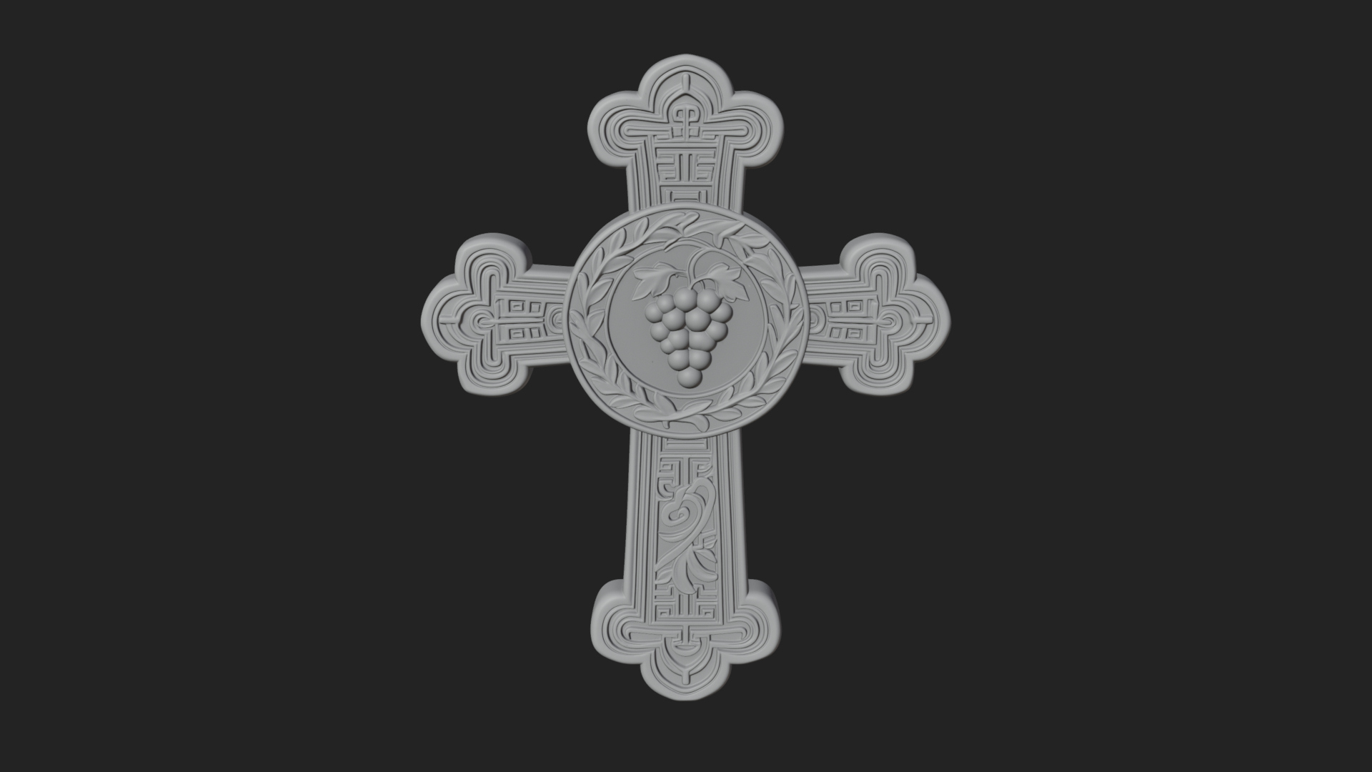 Carved Relief Wall Cross Design 382 3D Print Model 3D Model