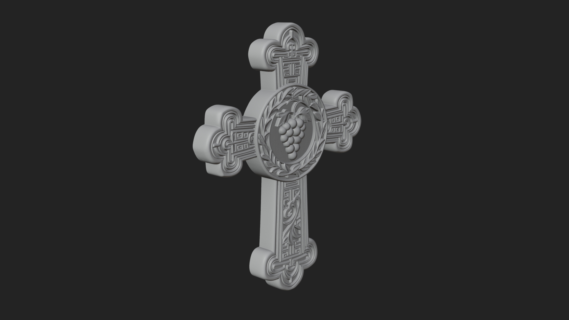 Carved Relief Wall Cross Design 382 3D Print Model 3D Model