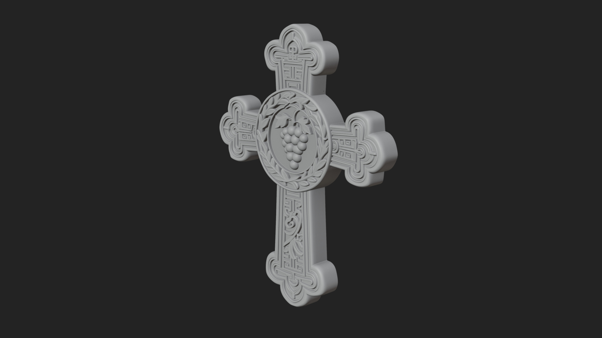 Carved Relief Wall Cross Design 382 3D Print Model 3D Model