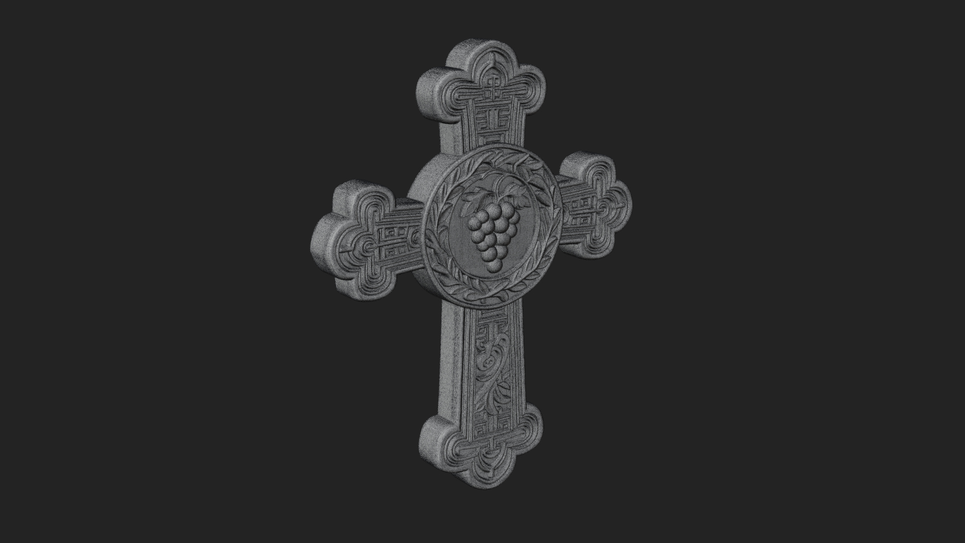 Carved Relief Wall Cross Design 382 3D Print Model 3D Model